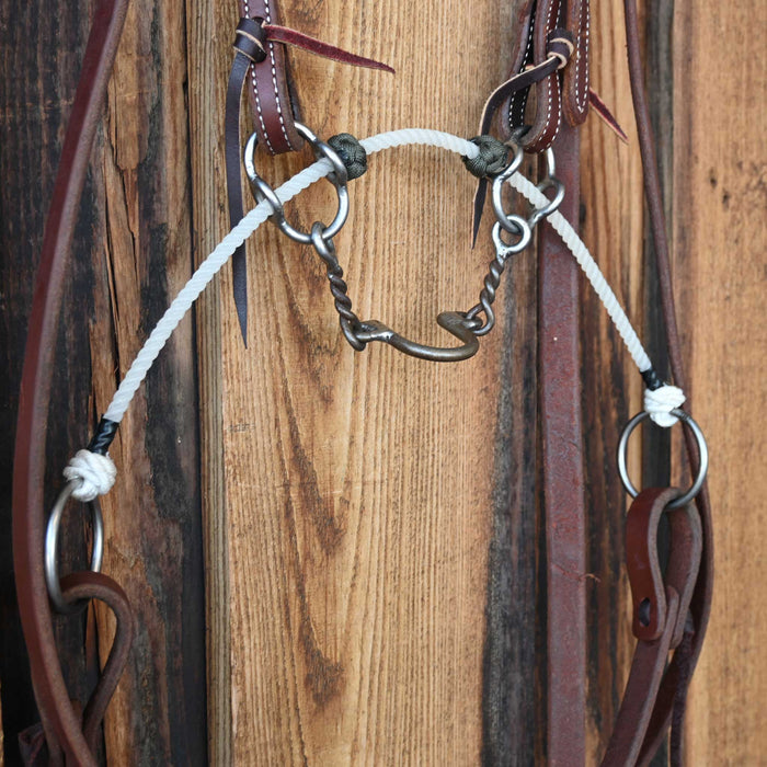 Twisted Wire Loose Port Sliding Gag Combo Bridle Rig w/Single Ear Headstall