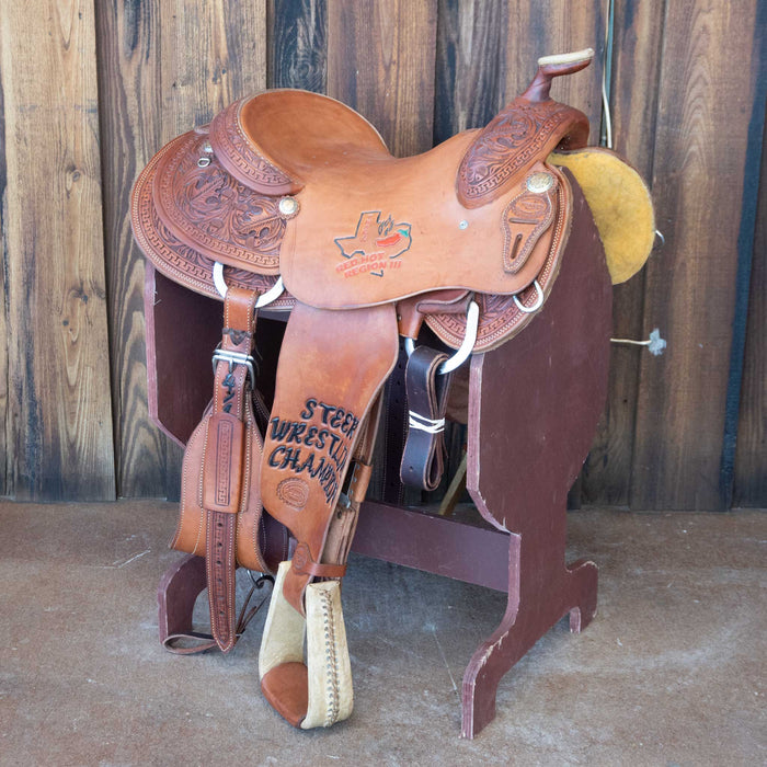 16" USED TESKEY'S STEER WRESTLING SADDLE