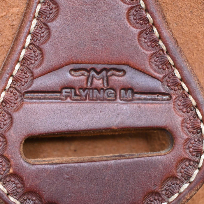 14" USED FLYING M TEAM ROPING SADDLE