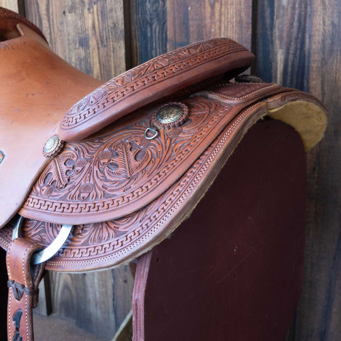 16" USED TESKEY'S STEER WRESTLING SADDLE