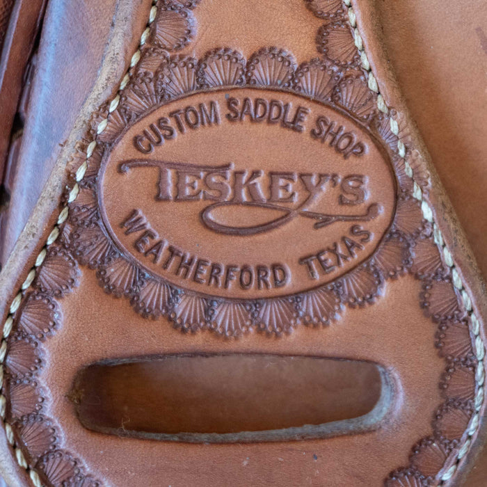 16" USED TESKEY'S STEER WRESTLING SADDLE