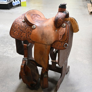 14.5" USED JEFF SMITH ROPING SADDLE Saddles Jeff Smith