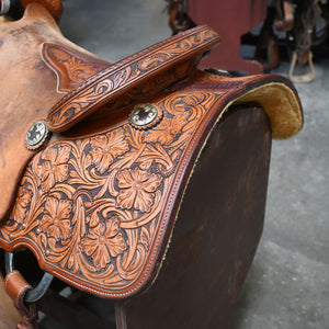 14.5" USED JEFF SMITH ROPING SADDLE Saddles Jeff Smith