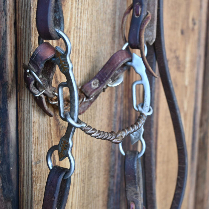 Twisted Wire Snaffle Gag Bridle Rig w/Single Ear Headstall