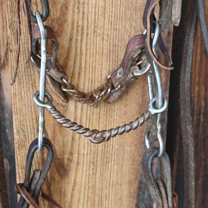 Twisted Wire Snaffle Gag Bridle Rig w/Single Ear Headstall