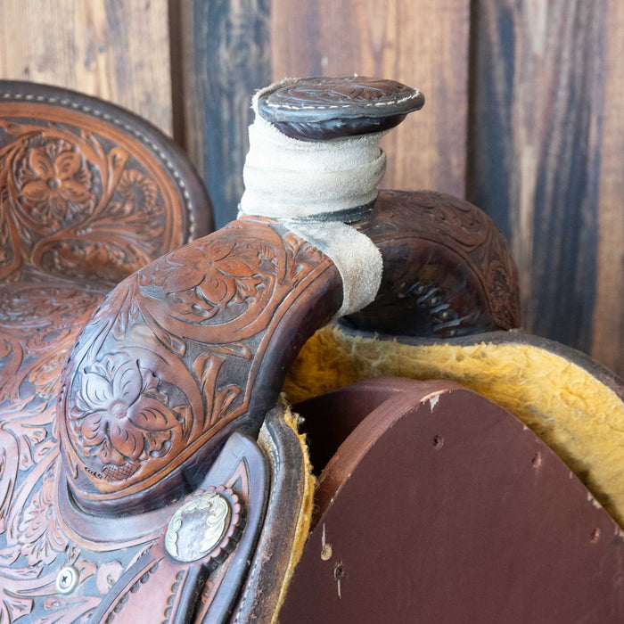14.5" USED CORRIENTE TEAM ROPING SADDLE