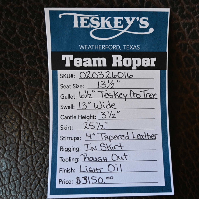 13.5" TESKEY'S TEAM ROPING SADDLE