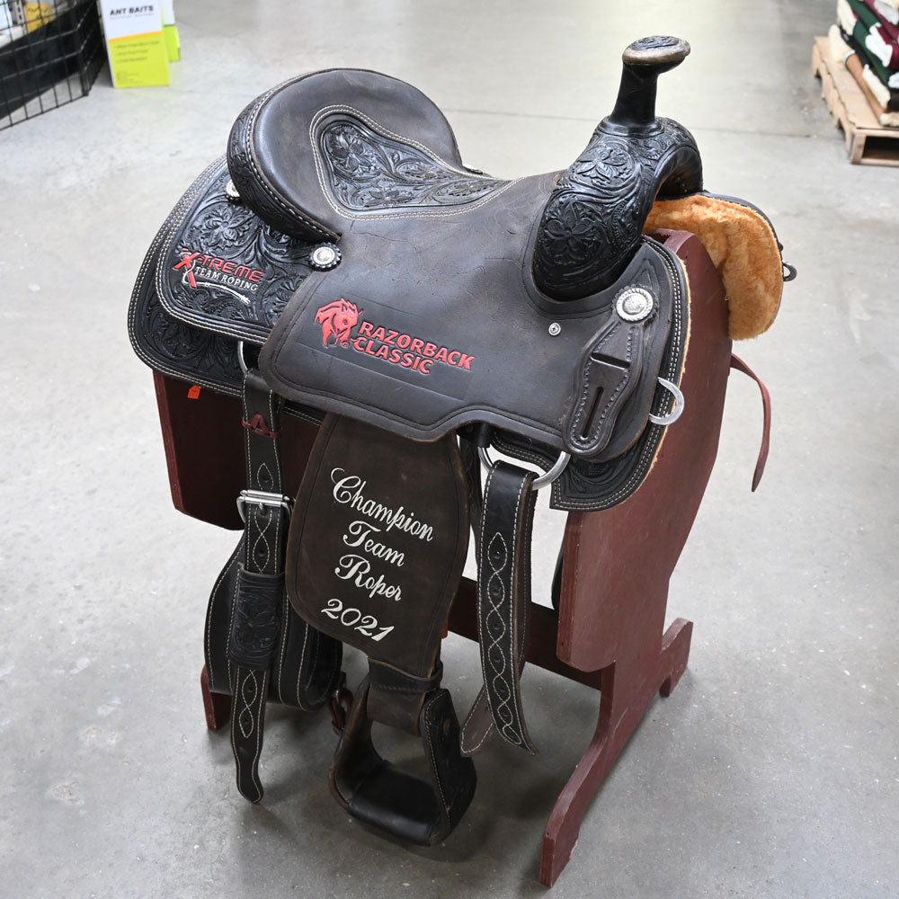 15" USED CORRIENTE TEAM ROPING SADDLE