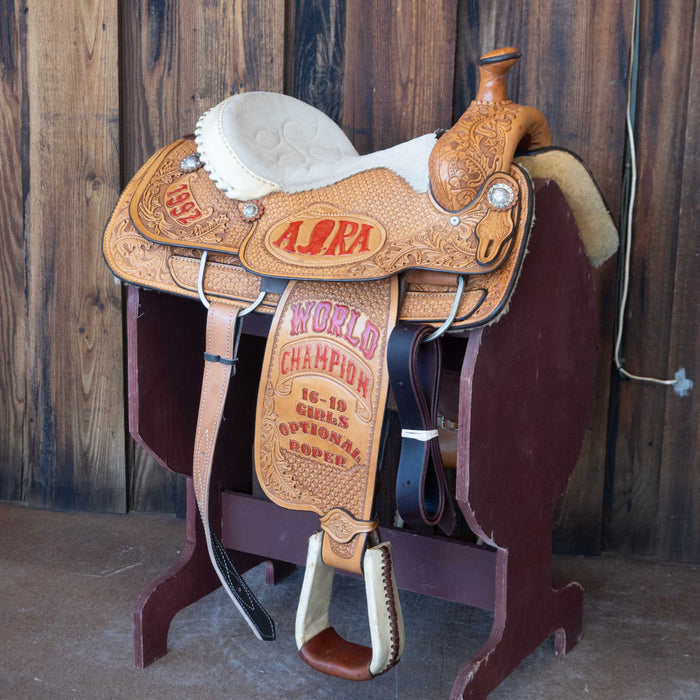 14.5" USED PAUL AMMERMAN TEAM ROPING SADDLE