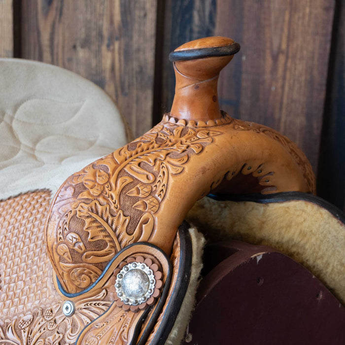 14.5" USED PAUL AMMERMAN TEAM ROPING SADDLE