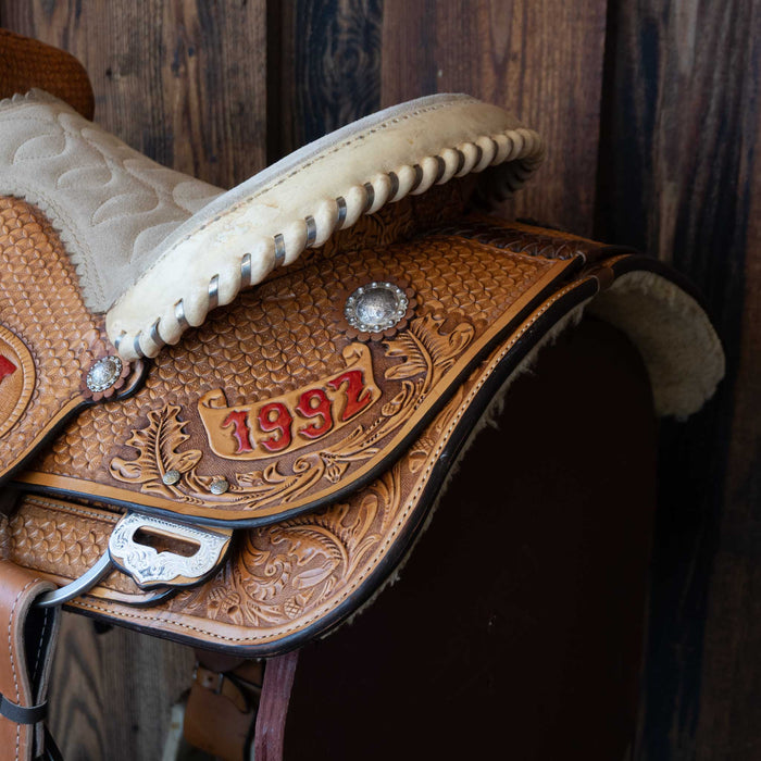 14.5" USED PAUL AMMERMAN TEAM ROPING SADDLE