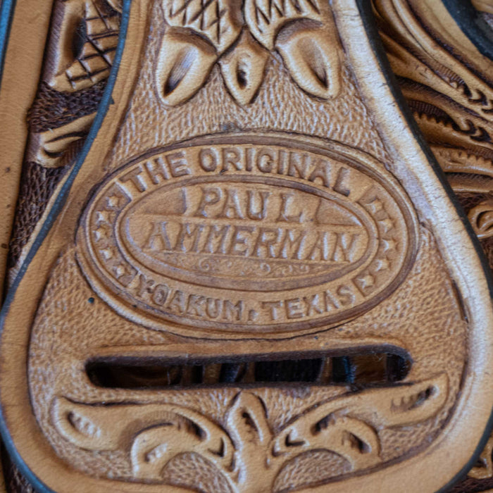 14.5" USED PAUL AMMERMAN TEAM ROPING SADDLE