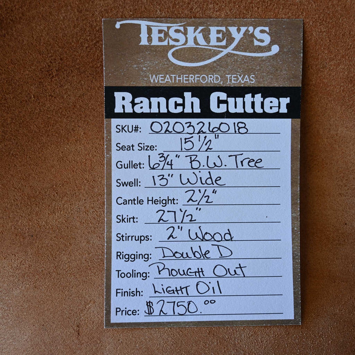 15.5" TESKEY'S RANCH CUTTER SADDLE