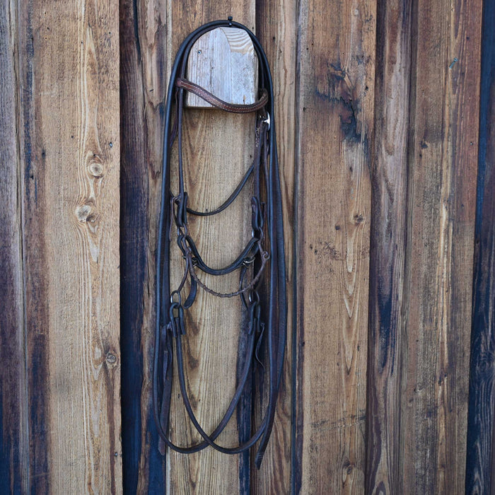 Cow Horse Supply Steel Nose Hackamore Bridle Rig w/Browband Headstall