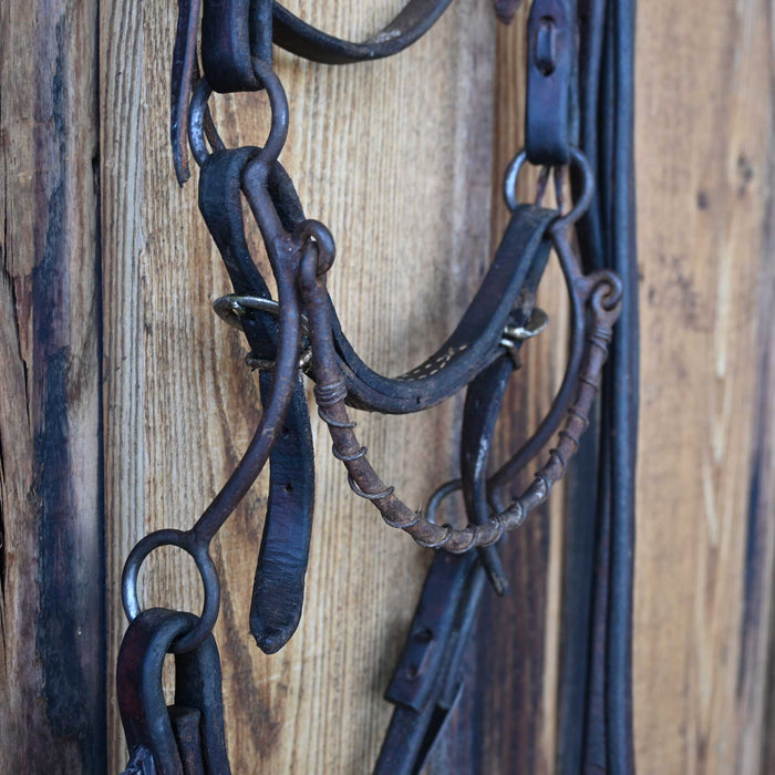 Cow Horse Supply Steel Nose Hackamore Bridle Rig w/Browband Headstall