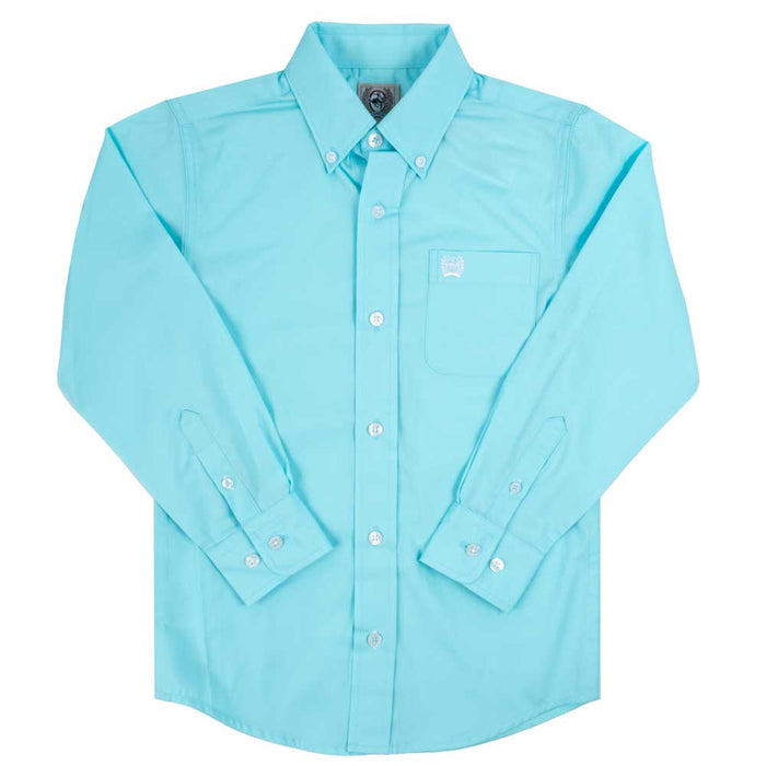 Cinch Boy's Solid Turquoise Button Down Shirt KIDS - Boys - Clothing - Shirts - Long Sleeve Shirts Cinch