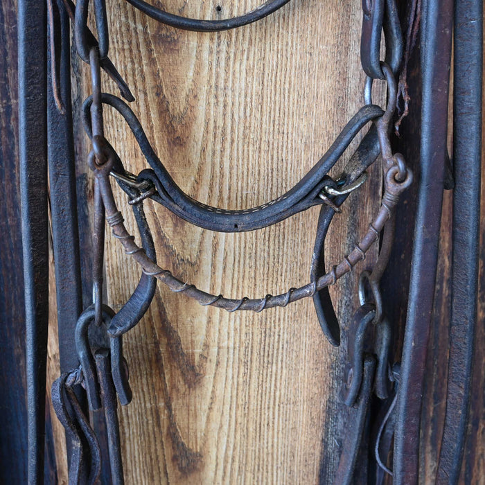 Cow Horse Supply Steel Nose Hackamore Bridle Rig w/Browband Headstall