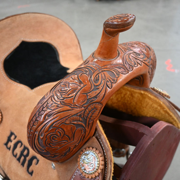 12.5" USED JEFF SMITH JACKIE GANTER BARREL SADDLE Saddles - Used Jeff Smith