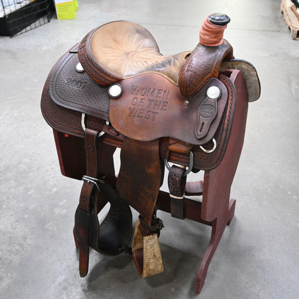 14" USED LAZY L ROPING SADDLE Saddles - Used Lazy L