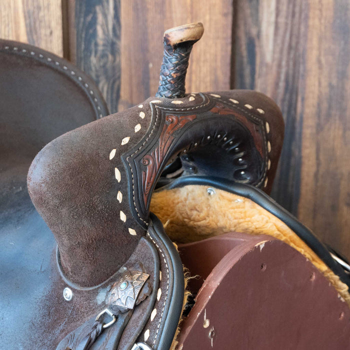 15" USED CIRCLE Y BARREL SADDLE