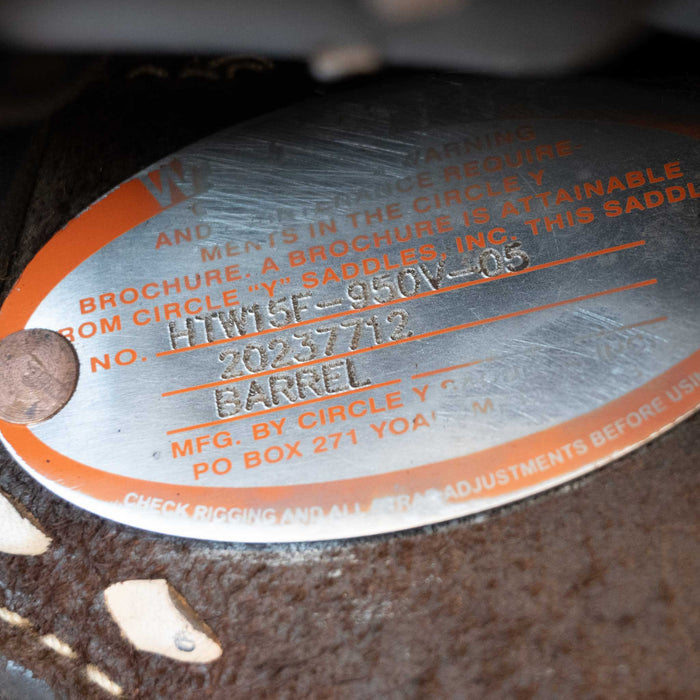 15" USED CIRCLE Y BARREL SADDLE