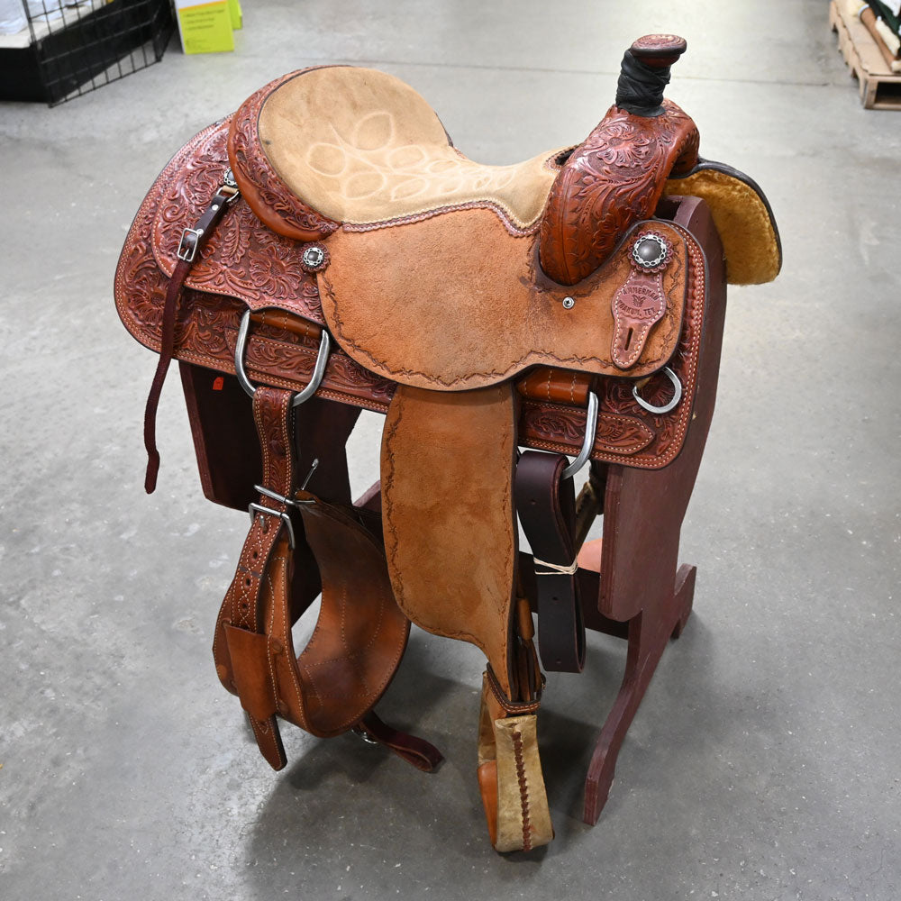 15.5" USED AMMERMAN ROPING SADDLE