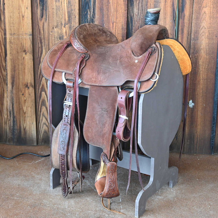 14.5" USED TESKEY'S TEAM ROPING SADDLE