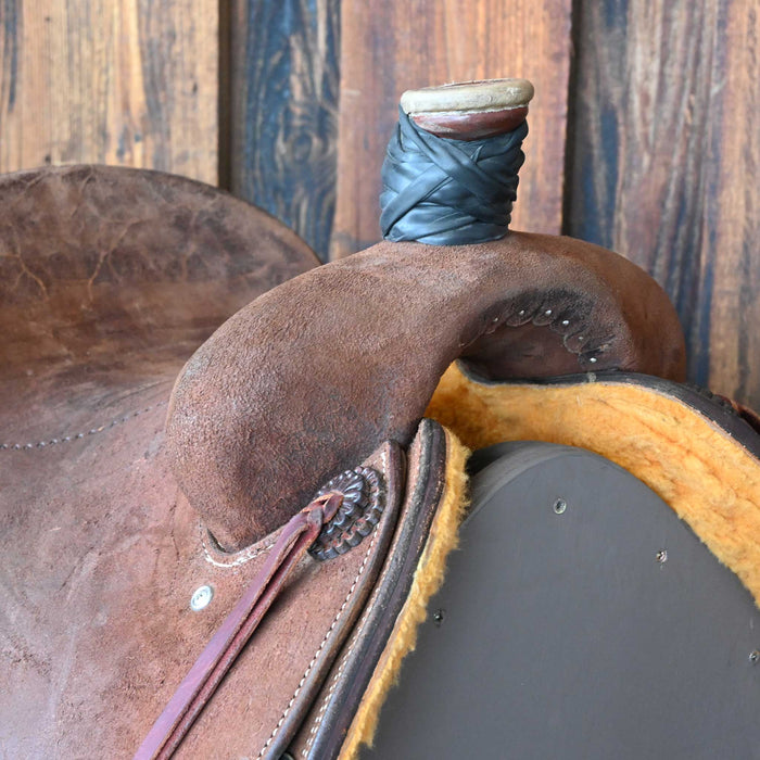14.5" USED TESKEY'S TEAM ROPING SADDLE