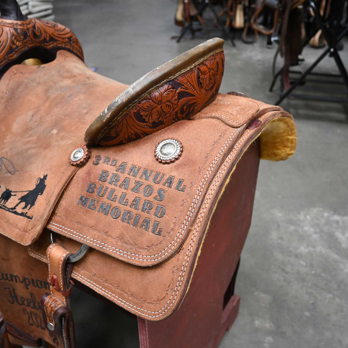 15" USED MONTURAS LA BELLOTA TEAM ROPING SADDLE