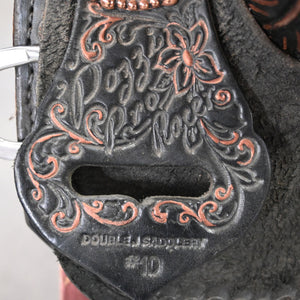 13" USED DOUBLE J POZZI PRO BARREL RACING SADDLE Saddles DOUBLE J SADDLERY