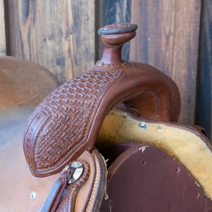 16" USED JEFF SMITH COW HORSE SADDLE