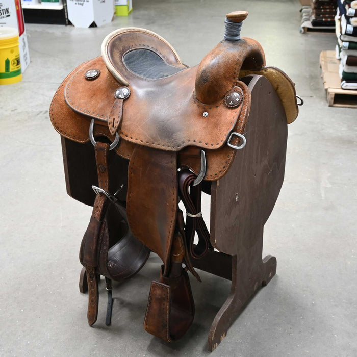 14" USED MARTIN TEAM ROPING SADDLE