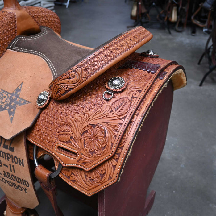 13" USED SLONE SADDLE TEAM ROPING SADDLE