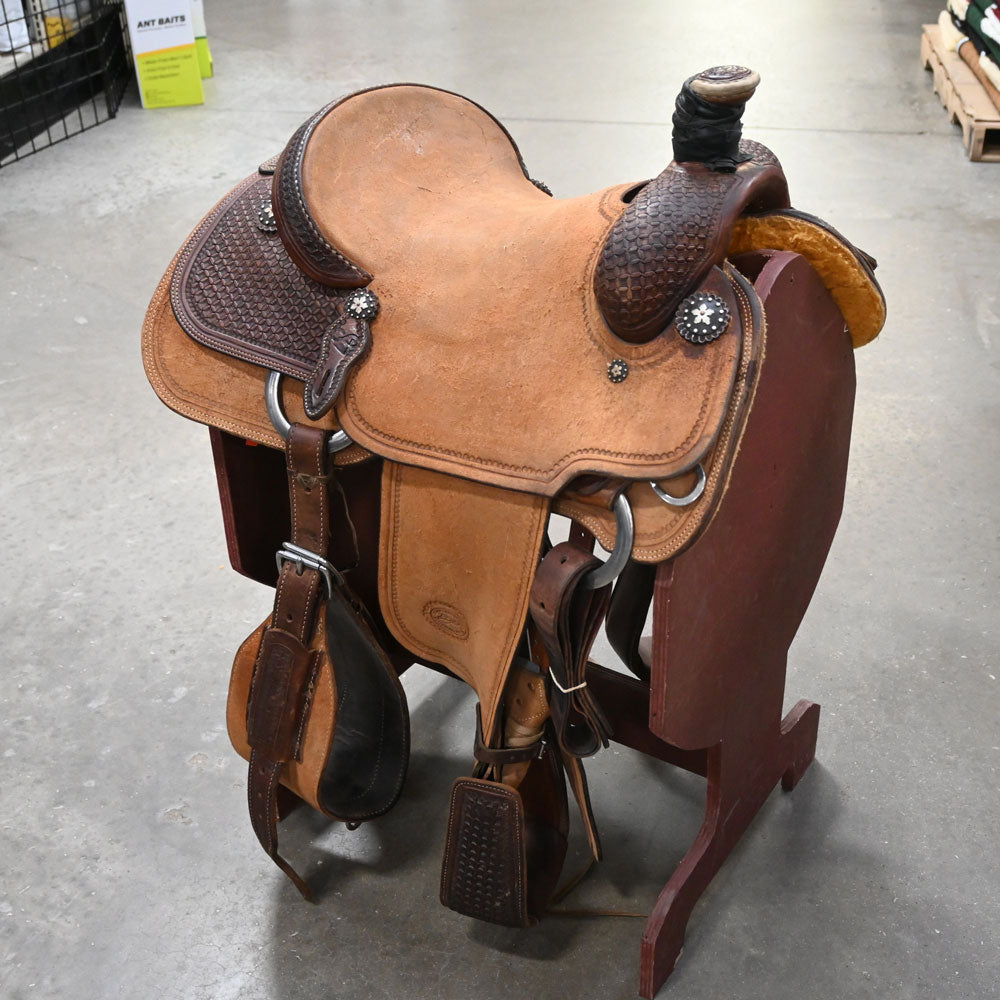 15" USED PATRICK SMITH ROPING SADDLE