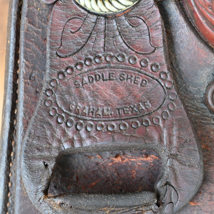 16" USED SADDLE SHED RANCH CUTTER SADDLE Saddles - Used Saddle Shed