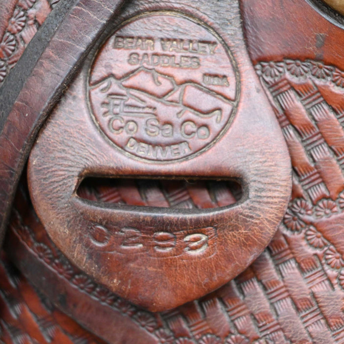 15.5" USED BEAR VALLEY TEAM ROPING SADDLE