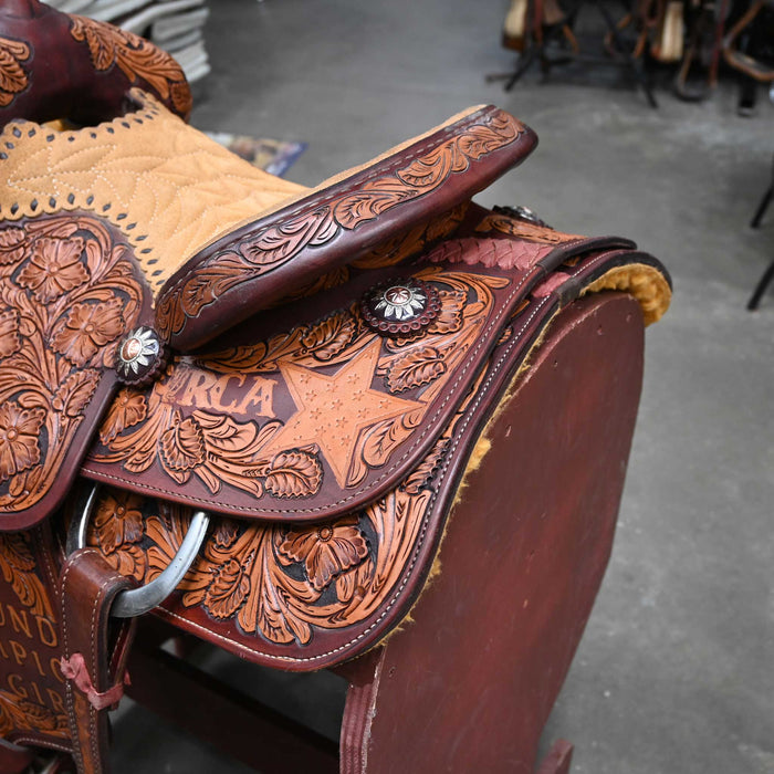 13" USED HF&C TEAM ROPING SADDLE
