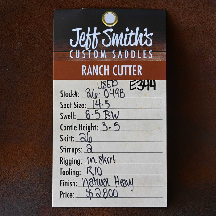 14.5" USED JEFF SMITH BUSTER WELCH RANCH CUTTER SADDLE