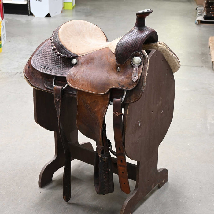 14.5" USED LONGHORN BILLY COOK TEAM ROPING SADDLE