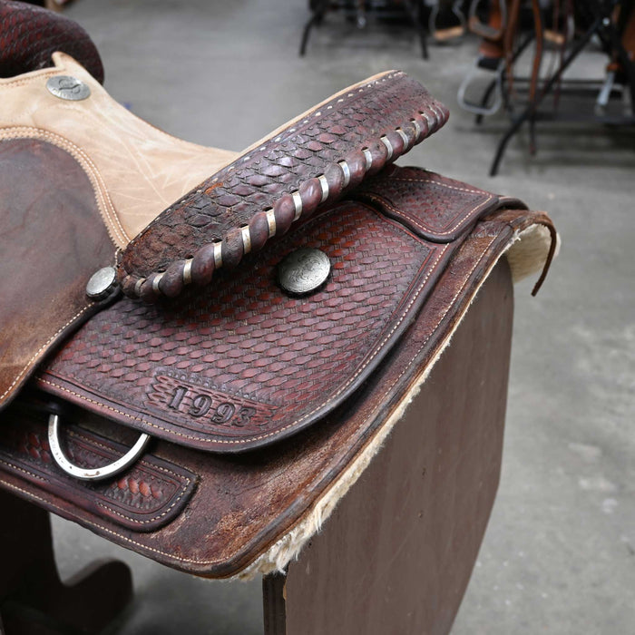 14.5" USED LONGHORN BILLY COOK TEAM ROPING SADDLE