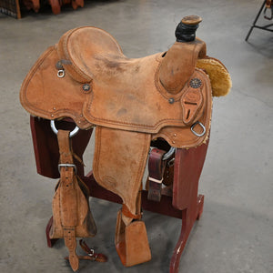 15" USED TESKEY'S ROPING SADDLE Saddles Teskey's Saddlery