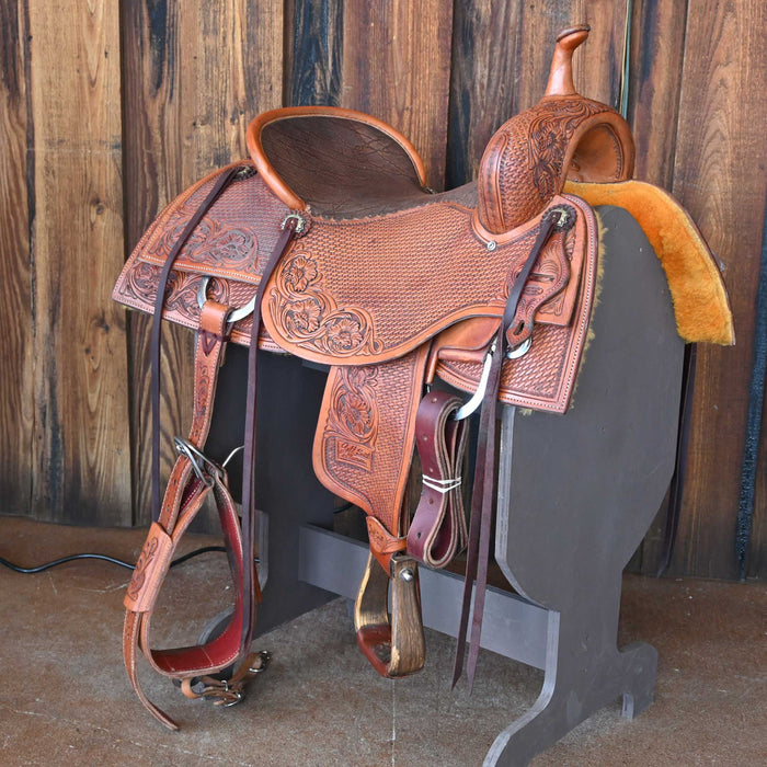 17.5" USED JEFF SMITH BUSTER WELCH CUTTING SADDLE