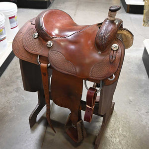 14.5" USED OVERTON ROPING SADDLE Saddles Overton   