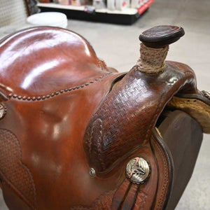 14.5" USED OVERTON ROPING SADDLE Saddles Overton   