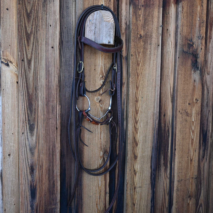 D-Ring Twisted Wire Snaffle Bridle Rig w/Browband Headstall