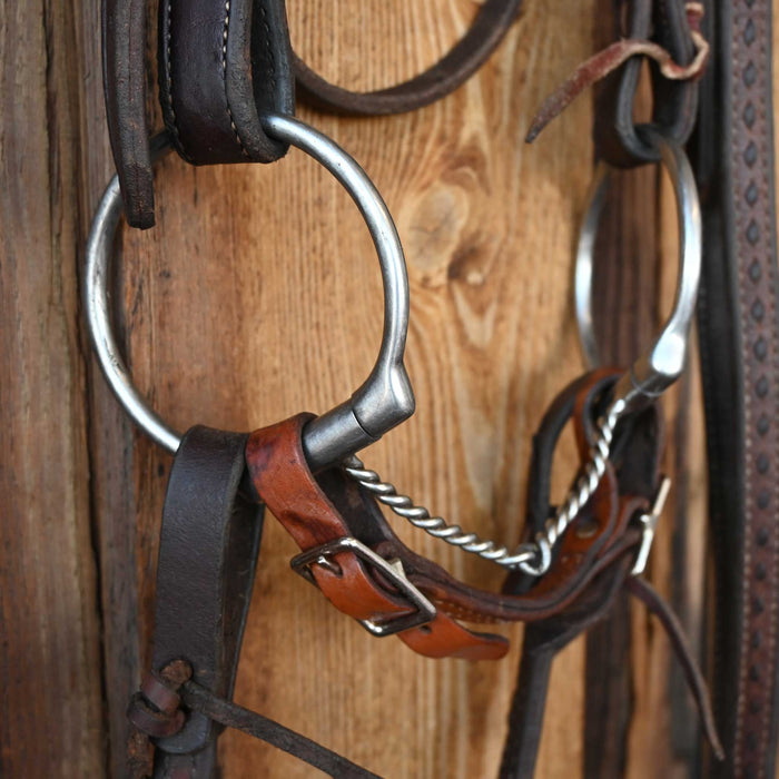 D-Ring Twisted Wire Snaffle Bridle Rig w/Browband Headstall