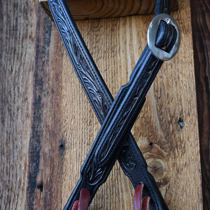 Ross Bullinger 5/8" Split Ear Black Leather Headstall 094 Tack - Headstalls Ross Bullinger