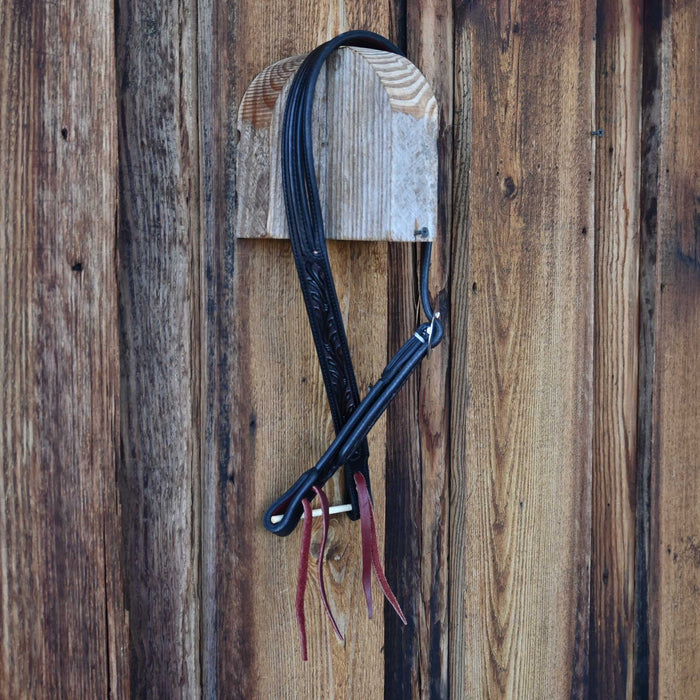 Ross Bullinger 5/8" Split Ear Black Leather Headstall 094 Tack - Headstalls Ross Bullinger