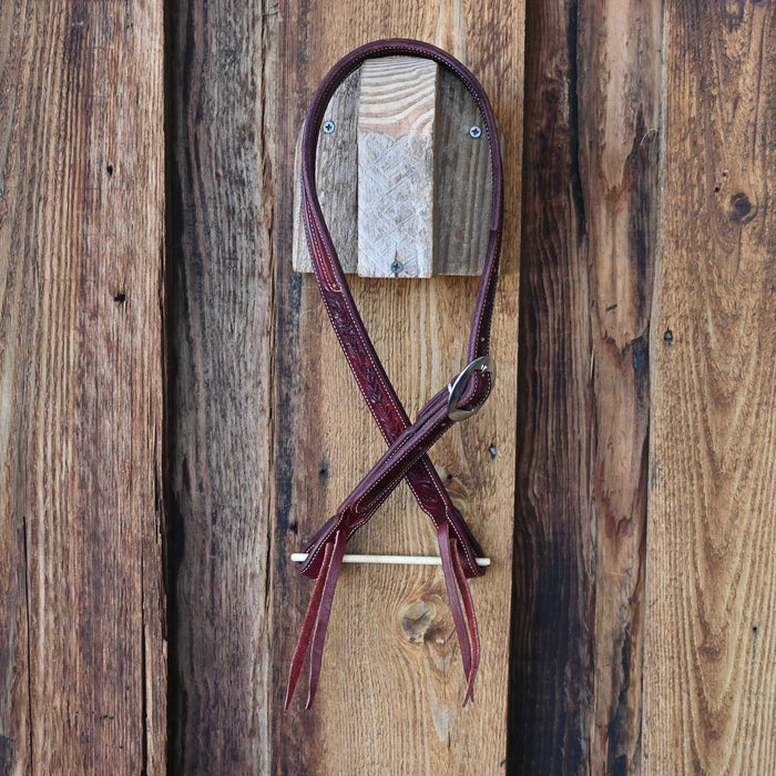 Ross Bullinger 3/4" Split Ear Burgundy Leather Headstall 095 Tack - Headstalls Ross Bullinger