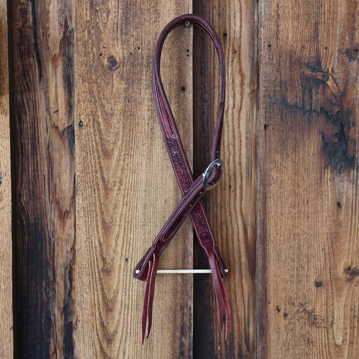 Ross Bullinger 3/4" Split Ear Burgundy Leather Headstall 095 Tack - Headstalls Ross Bullinger